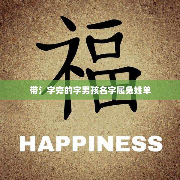 带氵字旁的字男孩名字属兔姓单