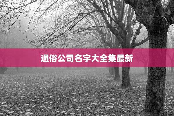 通俗公司名字大全集最新
