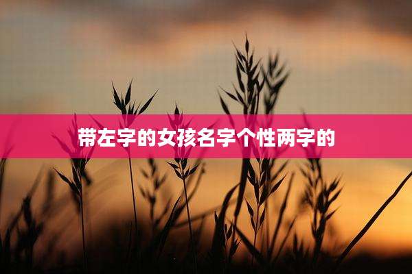 带左字的女孩名字个性两字的