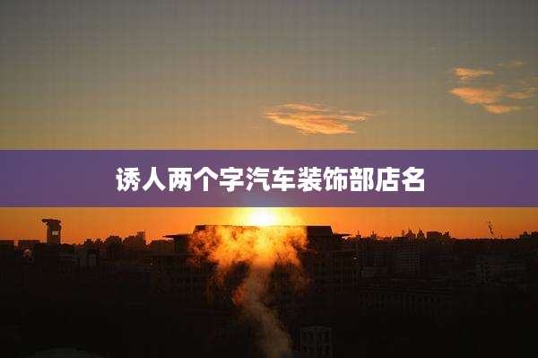 诱人两个字汽车装饰部店名