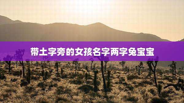 带土字旁的女孩名字两字兔宝宝