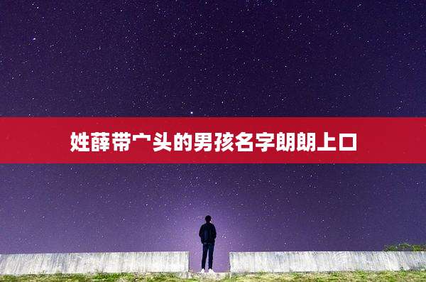 姓薛带宀头的男孩名字朗朗上口