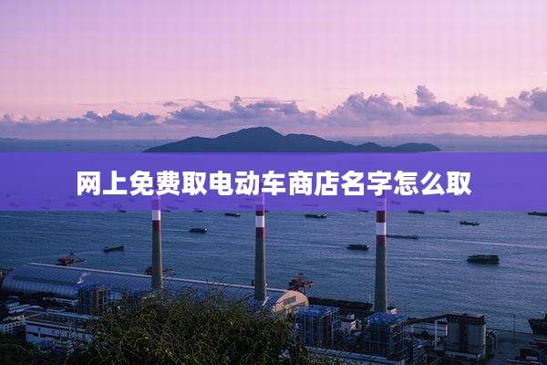 网上免费取电动车商店名字怎么取
