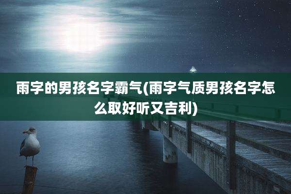 雨字的男孩名字霸气(雨字气质男孩名字怎么取好听又吉利)