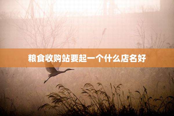 粮食收购站要起一个什么店名好