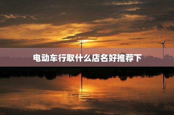电动车行取什么店名好推荐下