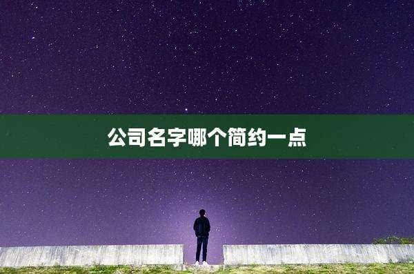 公司名字哪个简约一点