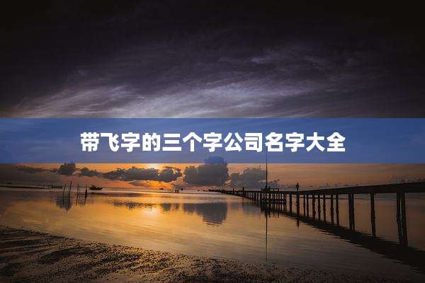带飞字的三个字公司名字大全