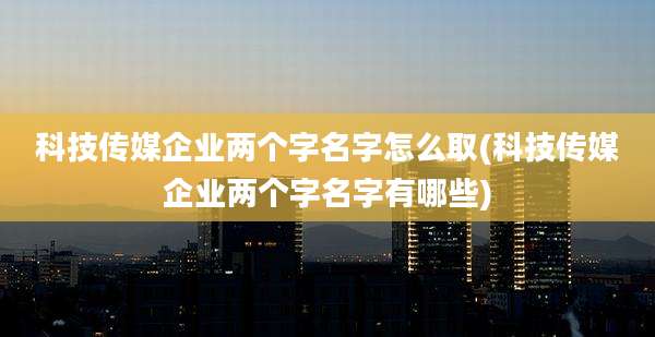 科技传媒企业两个字名字怎么取(科技传媒企业两个字名字有哪些)