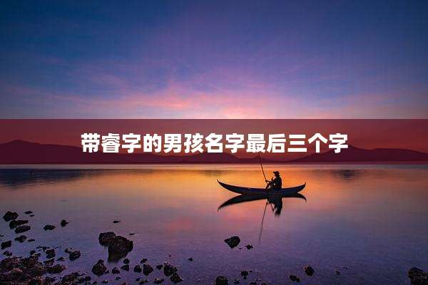 带睿字的男孩名字最后三个字