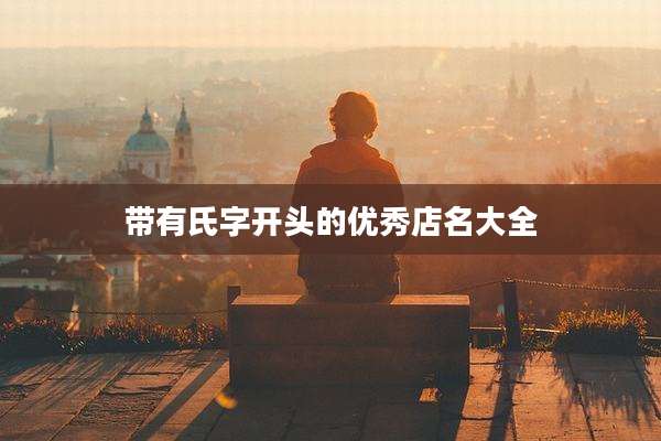 带有氏字开头的优秀店名大全