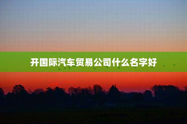 开国际汽车贸易公司什么名字好