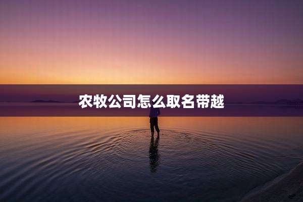 农牧公司怎么取名带越
