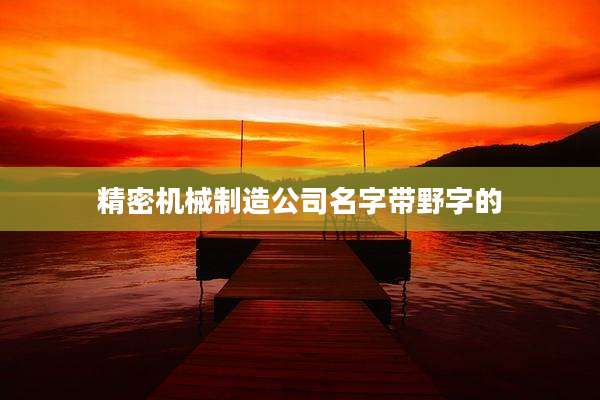 精密机械制造公司名字带野字的