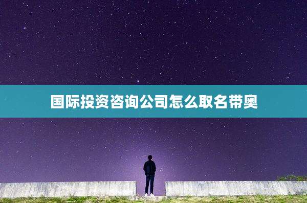 国际投资咨询公司怎么取名带奥