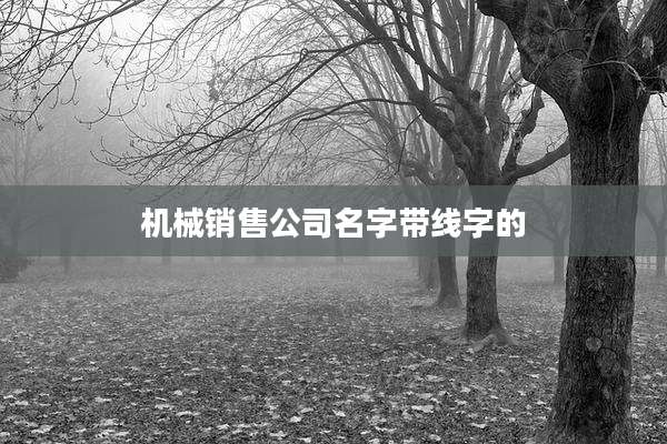 机械销售公司名字带线字的