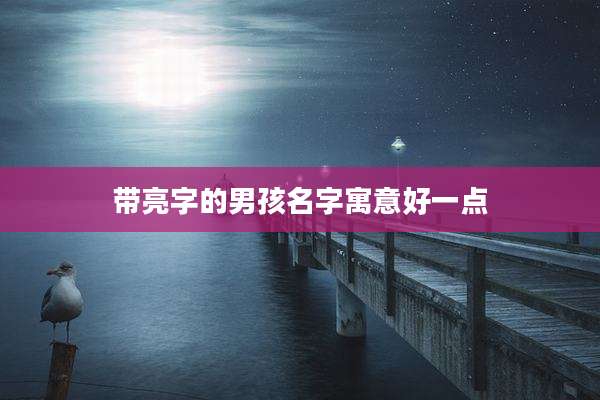 带亮字的男孩名字寓意好一点
