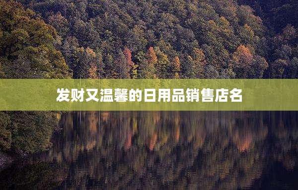 发财又温馨的日用品销售店名