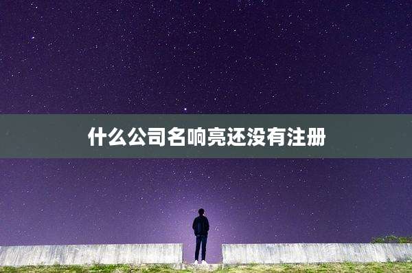什么公司名响亮还没有注册