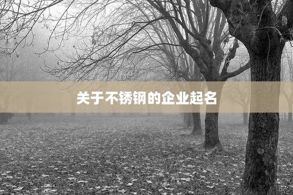 关于不锈钢的企业起名