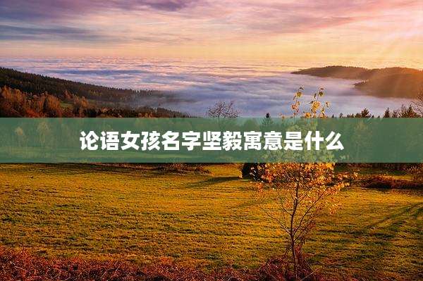 论语女孩名字坚毅寓意是什么