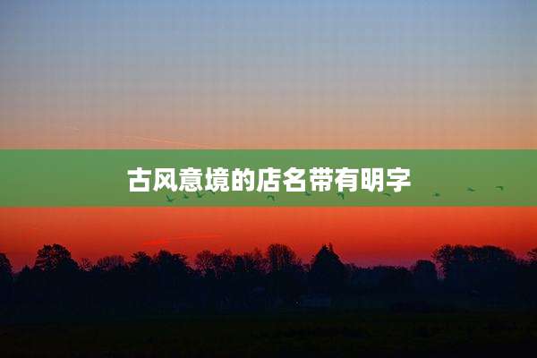 古风意境的店名带有明字