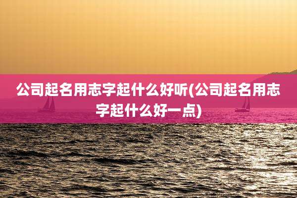 公司起名用志字起什么好听(公司起名用志字起什么好一点)