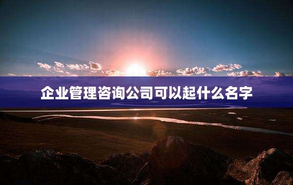 企业管理咨询公司可以起什么名字