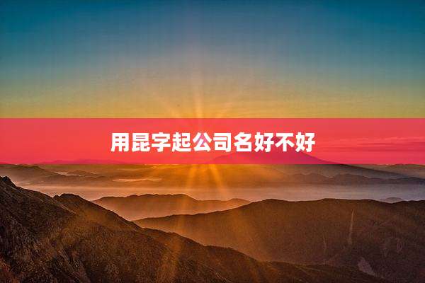 用昆字起公司名好不好