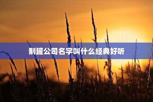 制罐公司名字叫什么经典好听