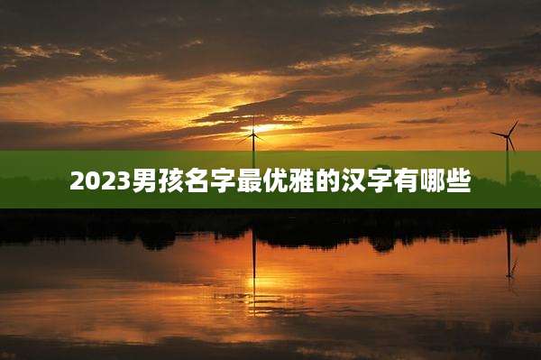 2023男孩名字最优雅的汉字有哪些