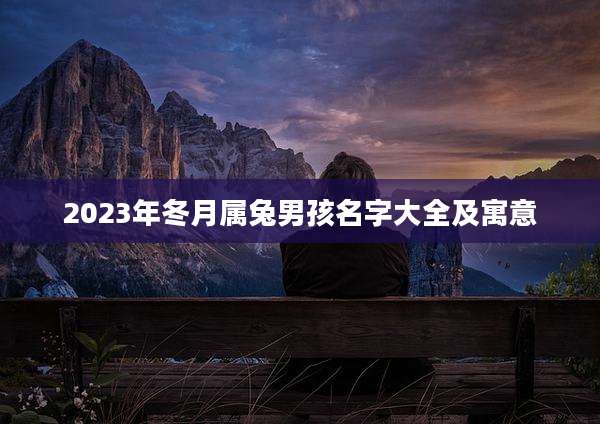 2023年冬月属兔男孩名字大全及寓意