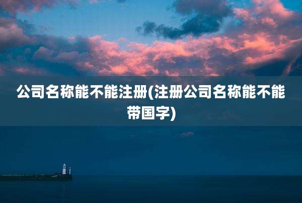 公司名称能不能注册(注册公司名称能不能带国字)