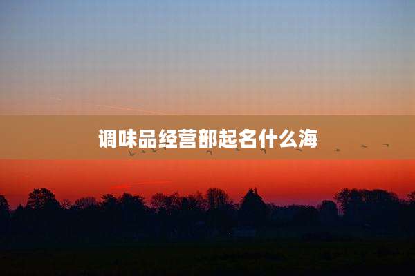调味品经营部起名什么海
