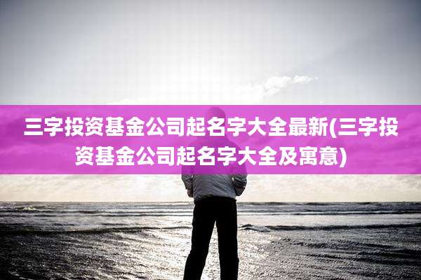 三字投资基金公司起名字大全最新(三字投资基金公司起名字大全及寓意)
