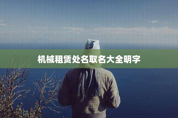 机械租赁处名取名大全明字