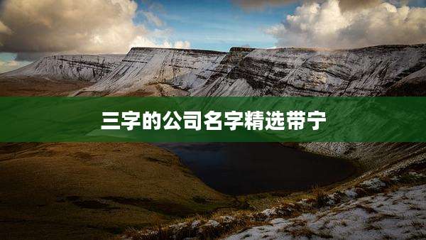 三字的公司名字精选带宁