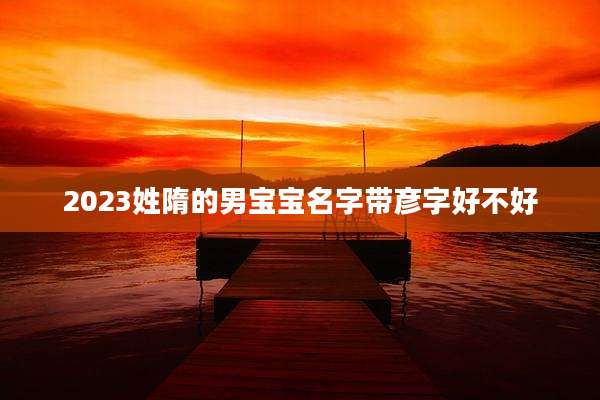 2023姓隋的男宝宝名字带彦字好不好