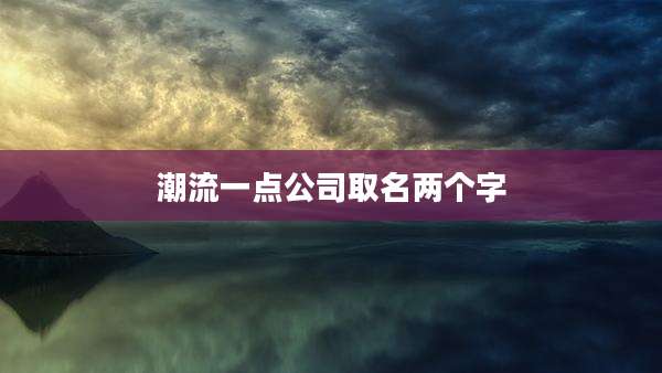 潮流一点公司取名两个字