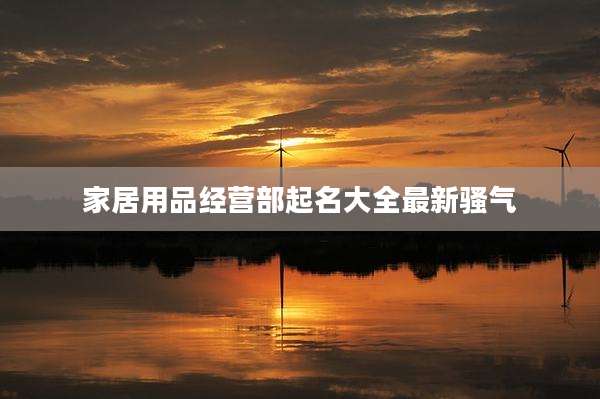 家居用品经营部起名大全最新骚气