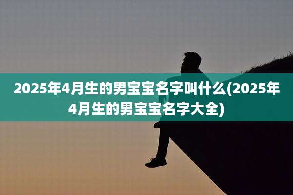 2025年4月生的男宝宝名字叫什么(2025年4月生的男宝宝名字大全)