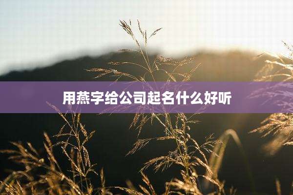 用燕字给公司起名什么好听