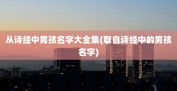 从诗经中男孩名字大全集(取自诗经中的男孩名字)