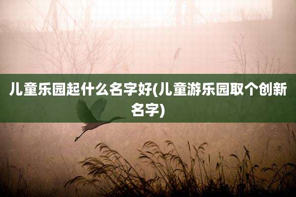 儿童乐园起什么名字好(儿童游乐园取个创新名字)