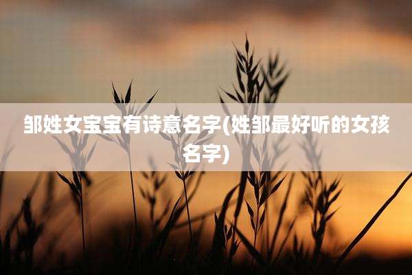邹姓女宝宝有诗意名字(姓邹最好听的女孩名字)