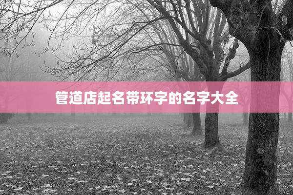 管道店起名带环字的名字大全