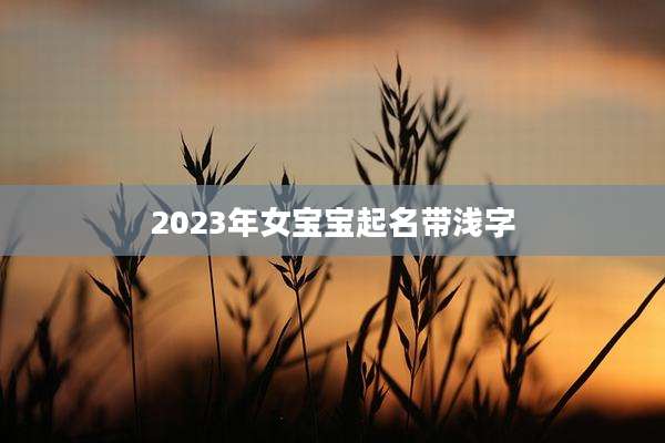 2023年女宝宝起名带浅字