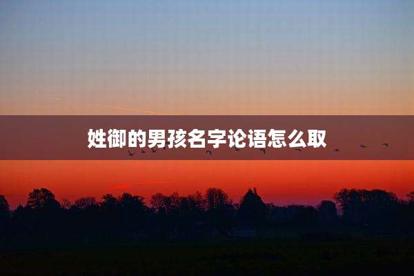 姓御的男孩名字论语怎么取