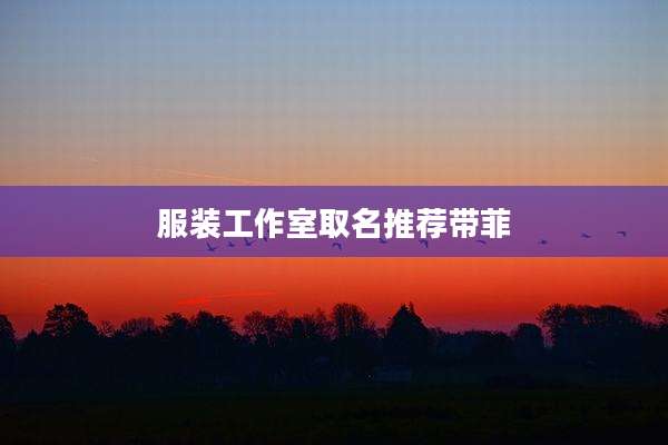 服装工作室取名推荐带菲