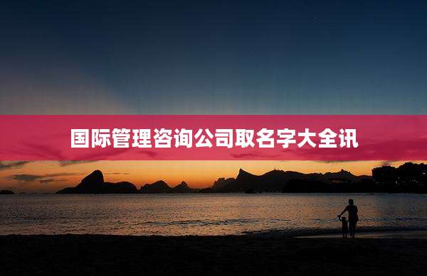 国际管理咨询公司取名字大全讯